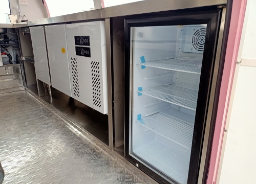 The freezer of the mexican food cart trailer