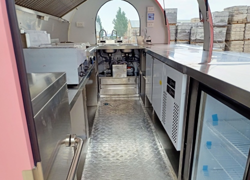 The inner of mexican food cart trailer