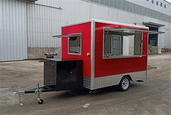 mini red box food trailer