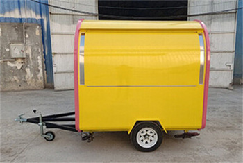 red yellow small food cart