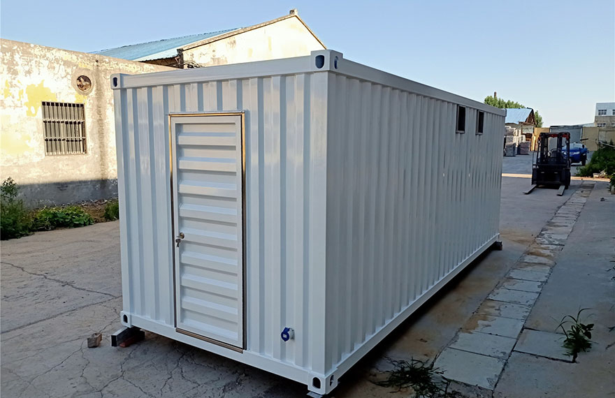 the rear of a portable container bar