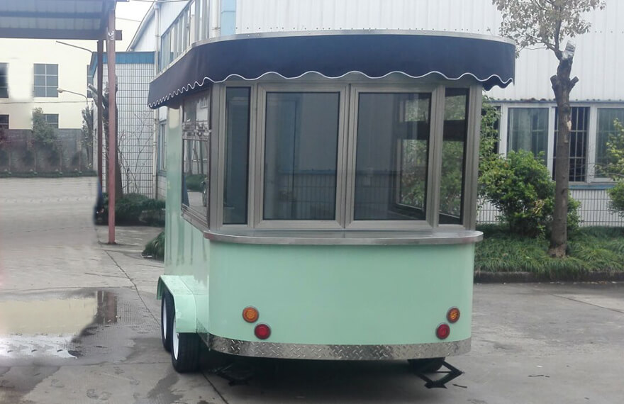 mint green coffee trailer