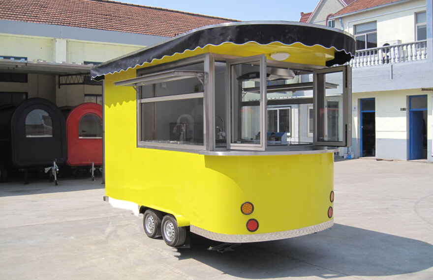 yellow coffee trailer