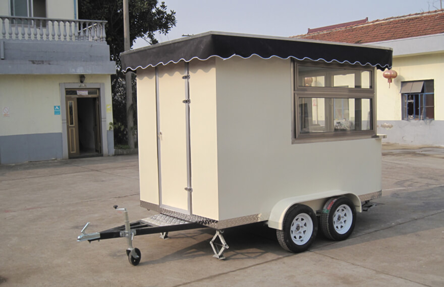 beige coffee trailer