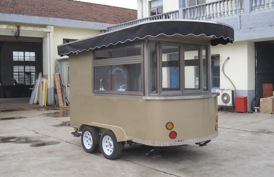 brown coffee trailer