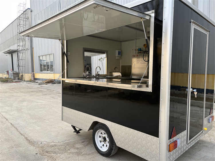 Black Color BBQ Concession Trailer Outdoor Fully Equipped Vending Trailer For Sale
