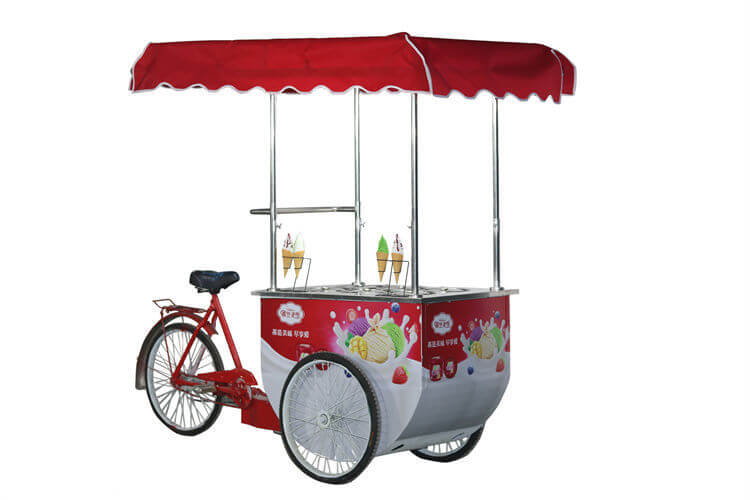 Red Ice Cream Bike Food Cart