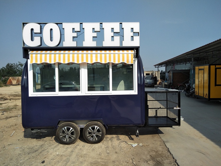 The Deep Customized Custom Built Coffee Trailer With Equipment In It