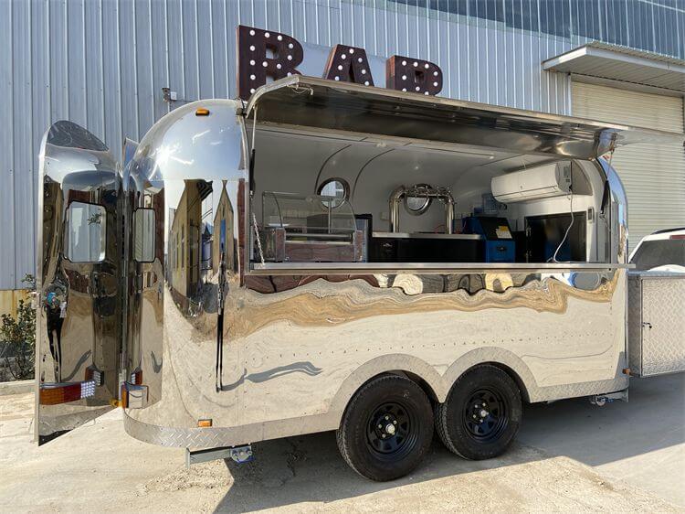 Commercial Stainless Steel Airstream Food Trailer For Sale