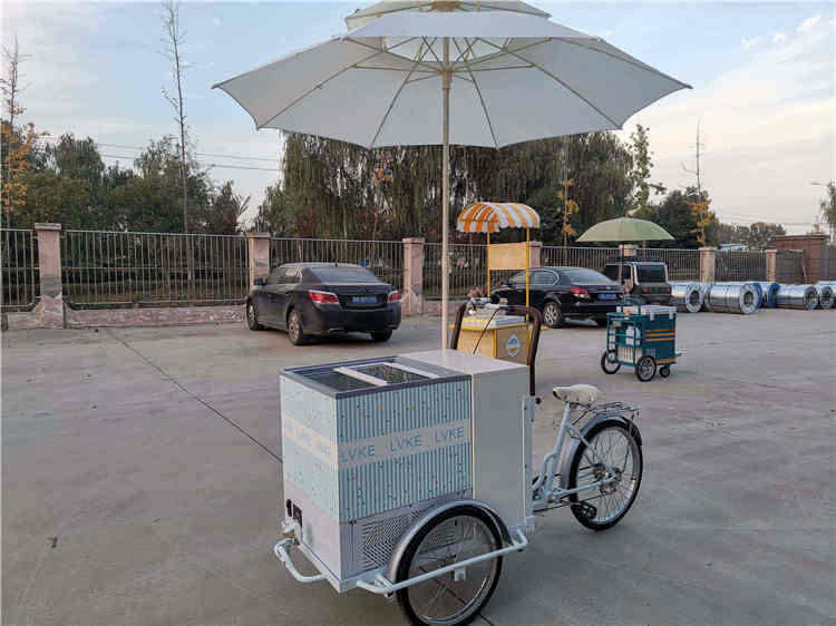 Can Customize Color and Size 3 Wheels Ice Cream Cart