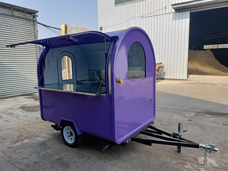 The Purple Color Enclosed Pizza Concession Trailer For Sale