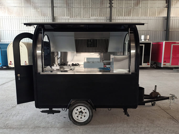 The Black Color Cold Plate Pizza Food Truck Trailer For Sale