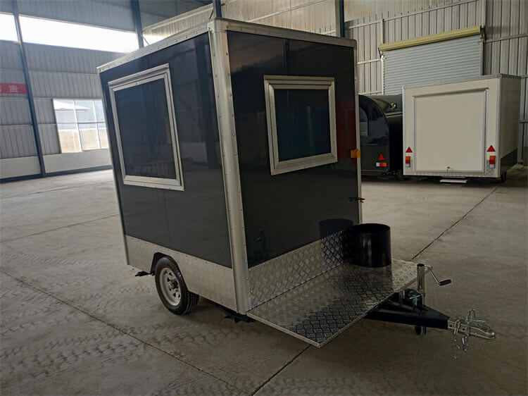 The Black Square Shape Coffee Vending Cart For Sale