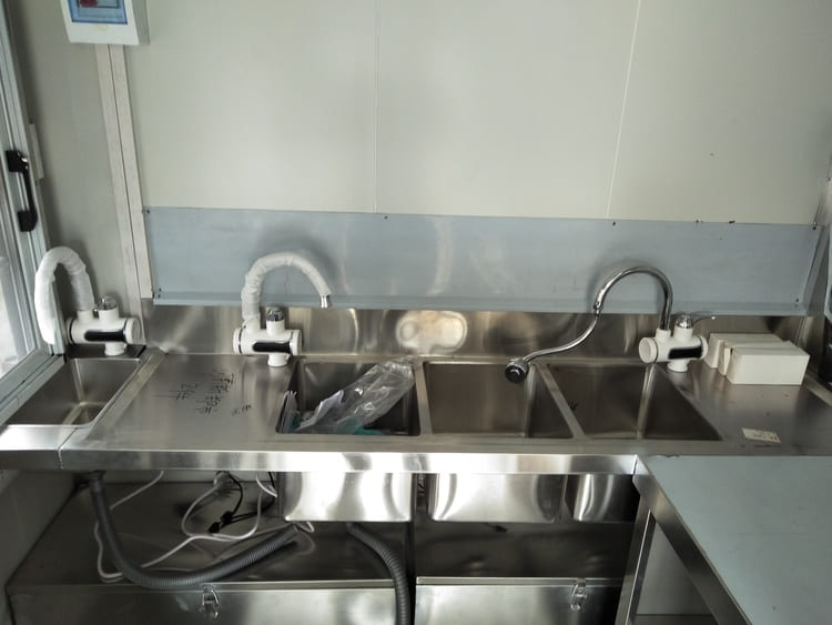 3 compartment sinks in the catering trailer for sale