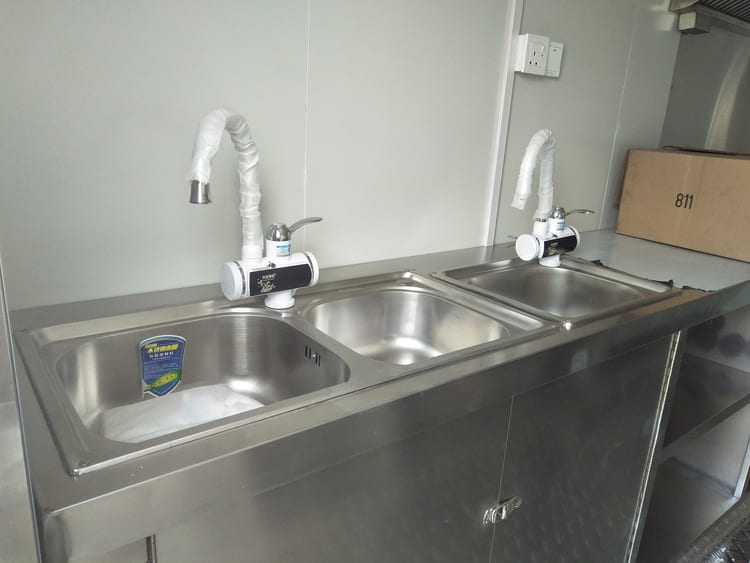 fast food trailers 3 compartment water sinks