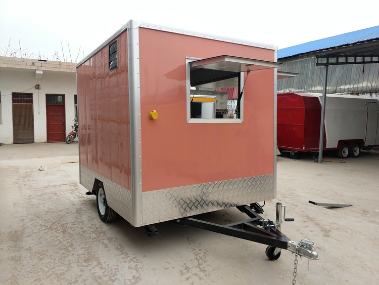 the side window of the small snow cone trailer