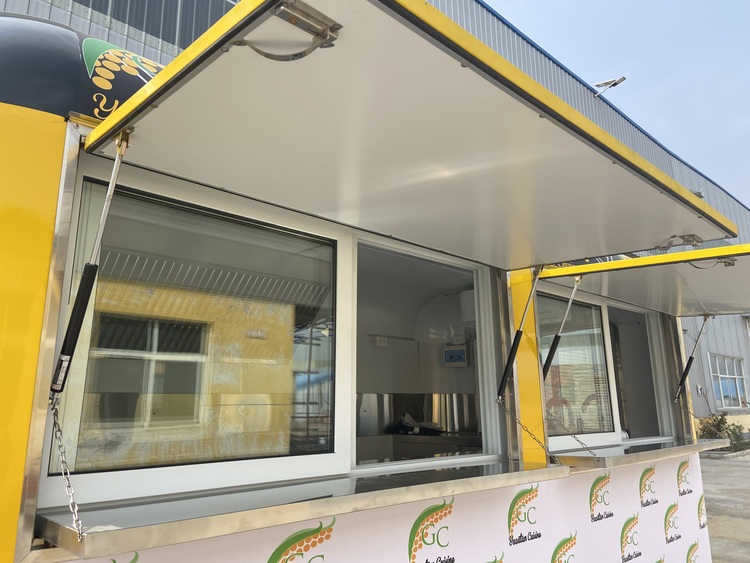 taco food trailer with filp out concession windows