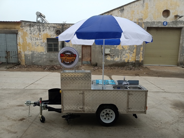 High-end American Hot Dog Cart with Grill and Fryer for Sale