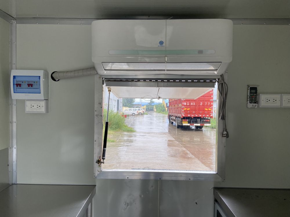custom coffee shop trailer with food trailer air conditioner
