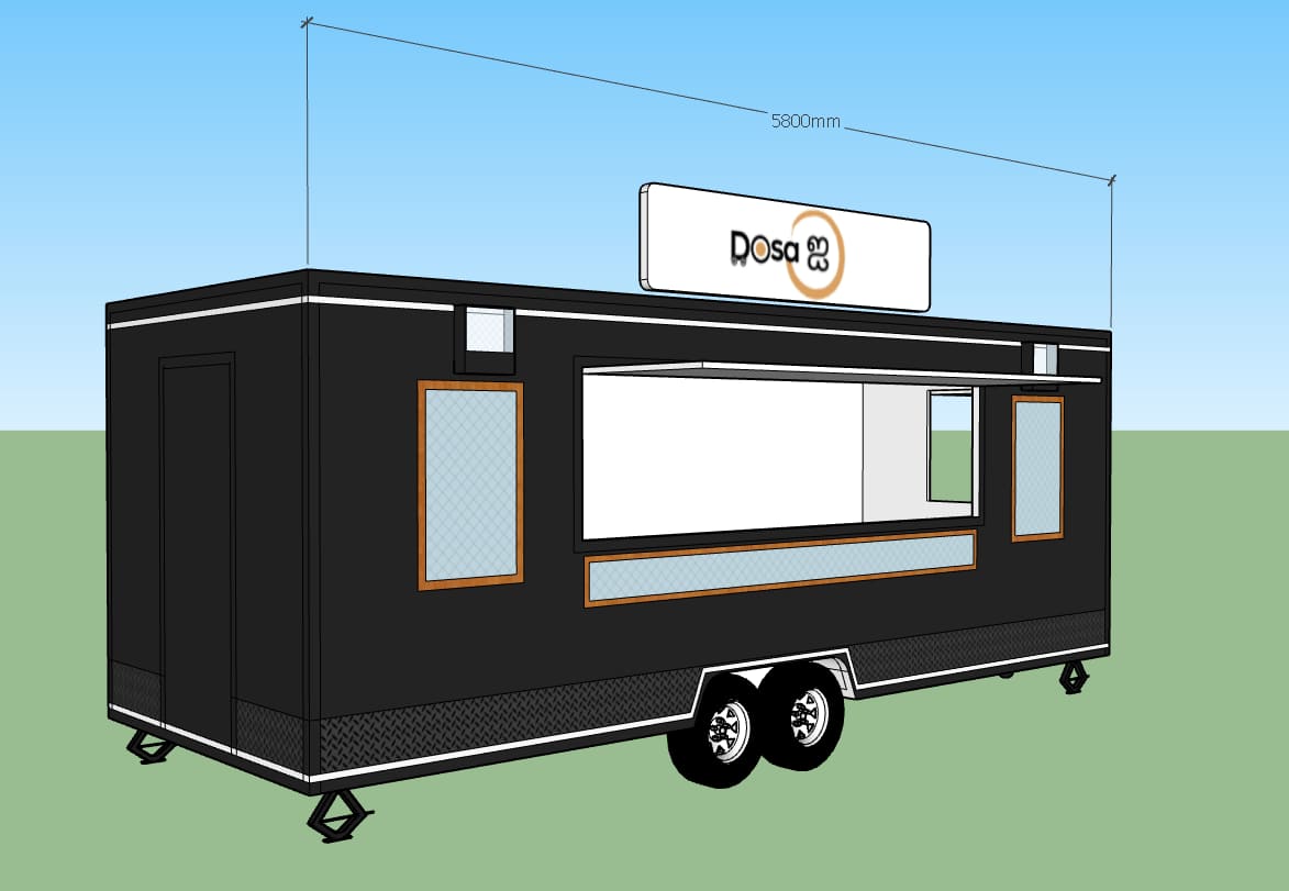 custome enclosed mobile catering trailer design