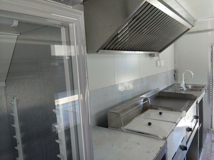 mobile fast food caravan with fryer and griddle for sale