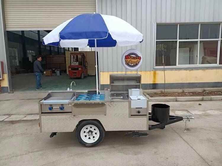 mobile hot dog cart with fryer for sale