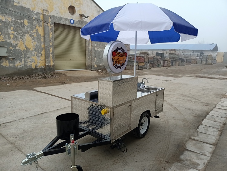 Functional Mobile Hot Dog Cart with Griddle