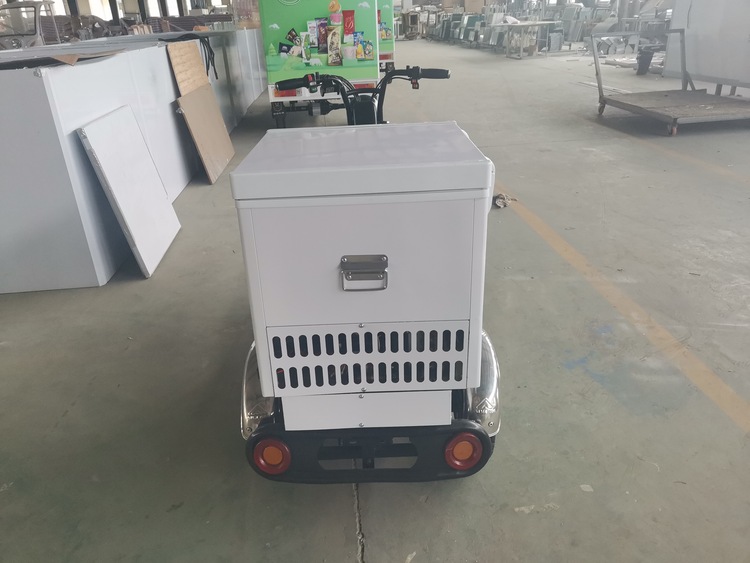 Small Electric Motorcycle Ice Cream Cart with Fridge for Sale