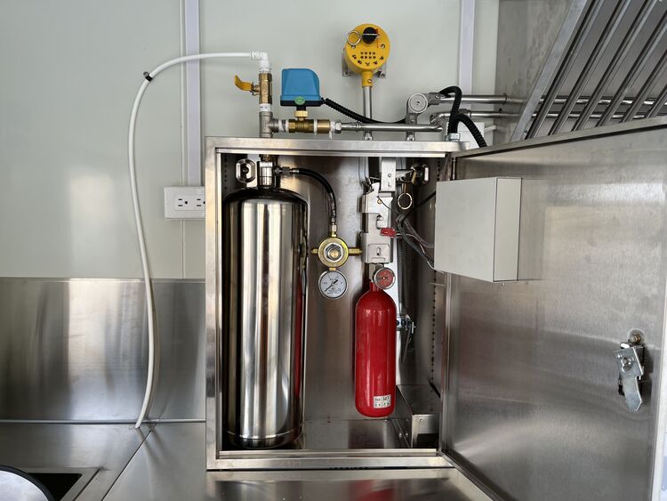 8.2ft Enclosed Hot Dog Trailer with Fire Suppression System