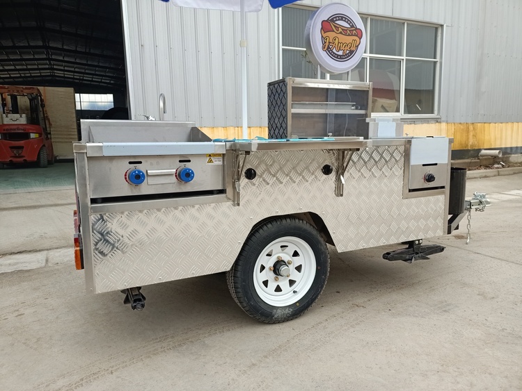High-end American Hot Dog Cart with Grill and Fryer for Sale
