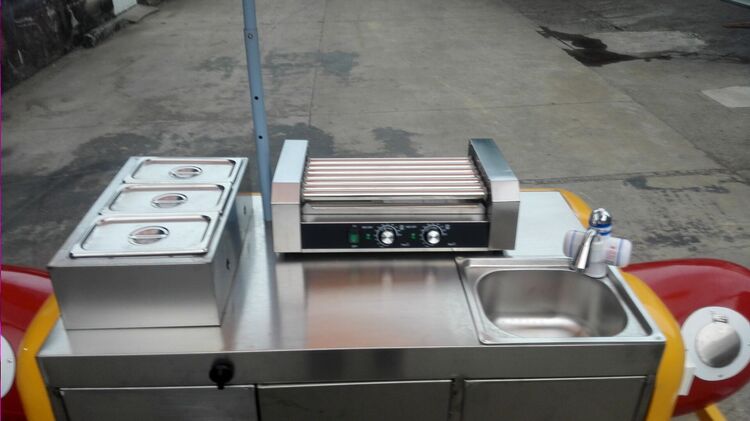 small mobile hotdog stand cart with gas grillfor sale