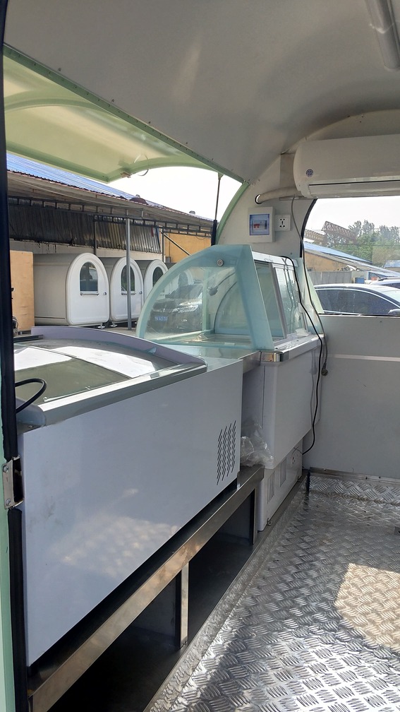 mobile ice cream cart trailer inside