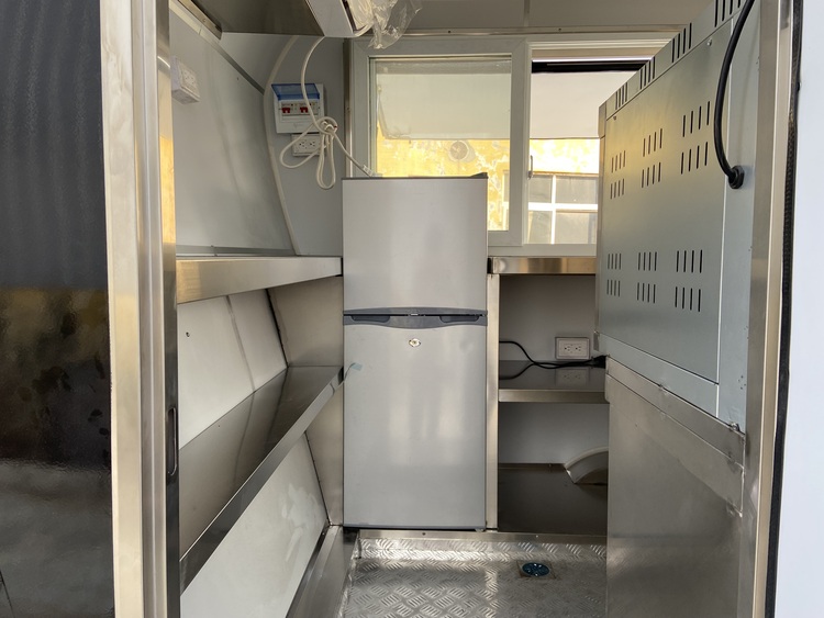 small coffee concession trailer with fridge