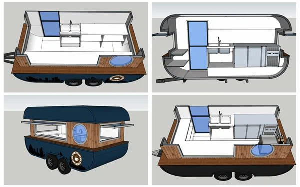 vintage coffee concession trailer floor plan