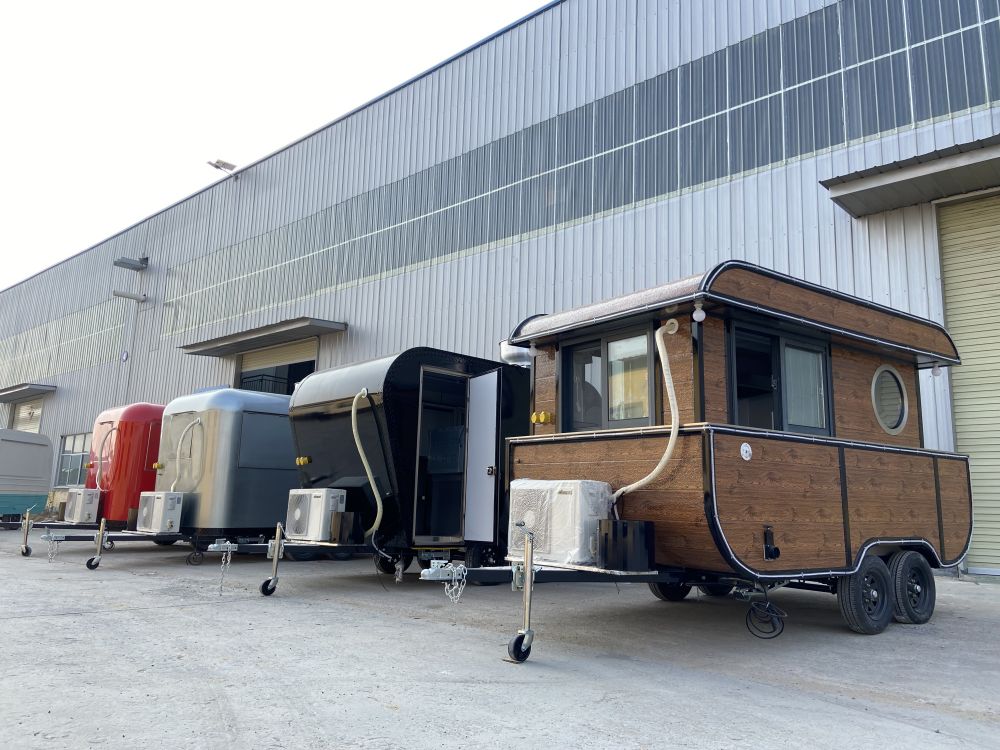 brand new food trailers for selling coffee, bbq, ice cream, and fast food