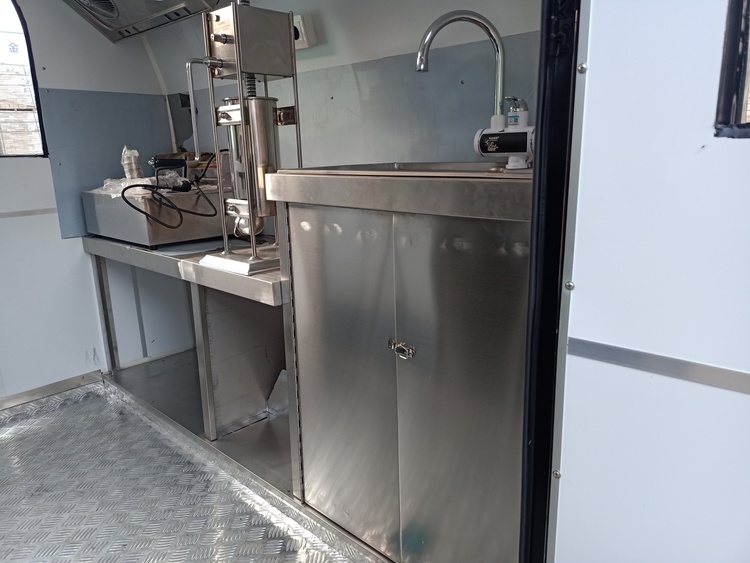 churro cart with commercial water sink