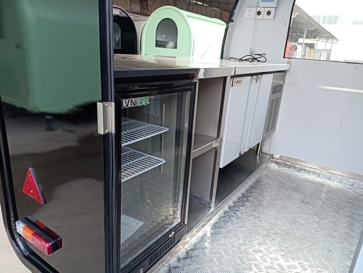 the interior of the churro cart