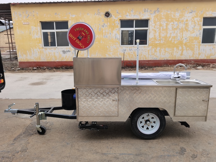 hot dog vendor cart with grill