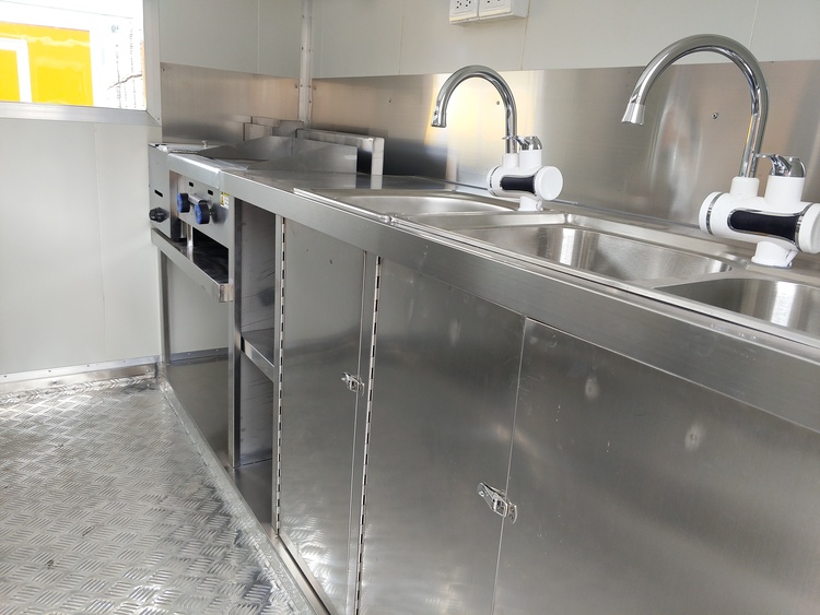 interior of the mobile kitchen trailers for sale