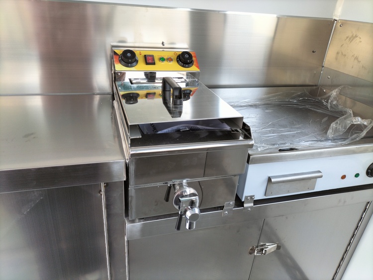 small breakfast truck with commercial kitchen equipment