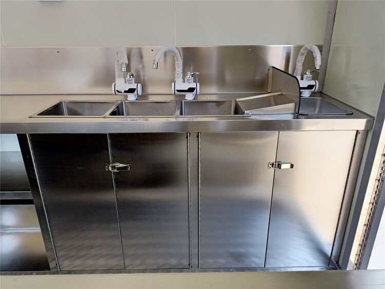 13ft kitchen trailers with 3 compartment water sink