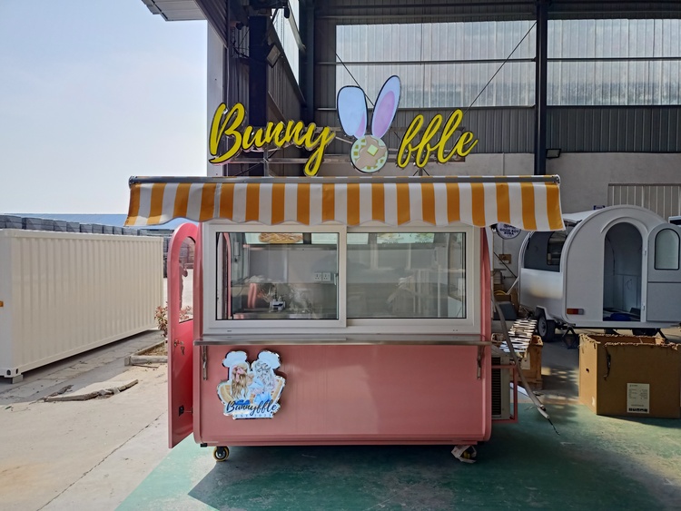 7ft small waffle and ice cream food kiosk design