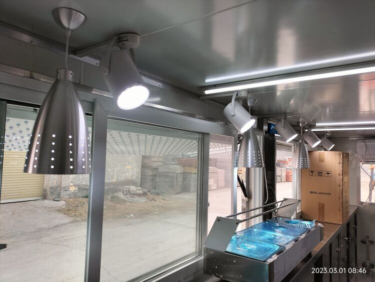 custom BBQ catering trailer interior