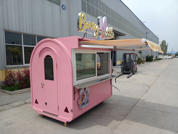 mobile waffle and ice cream food kiosk for sale