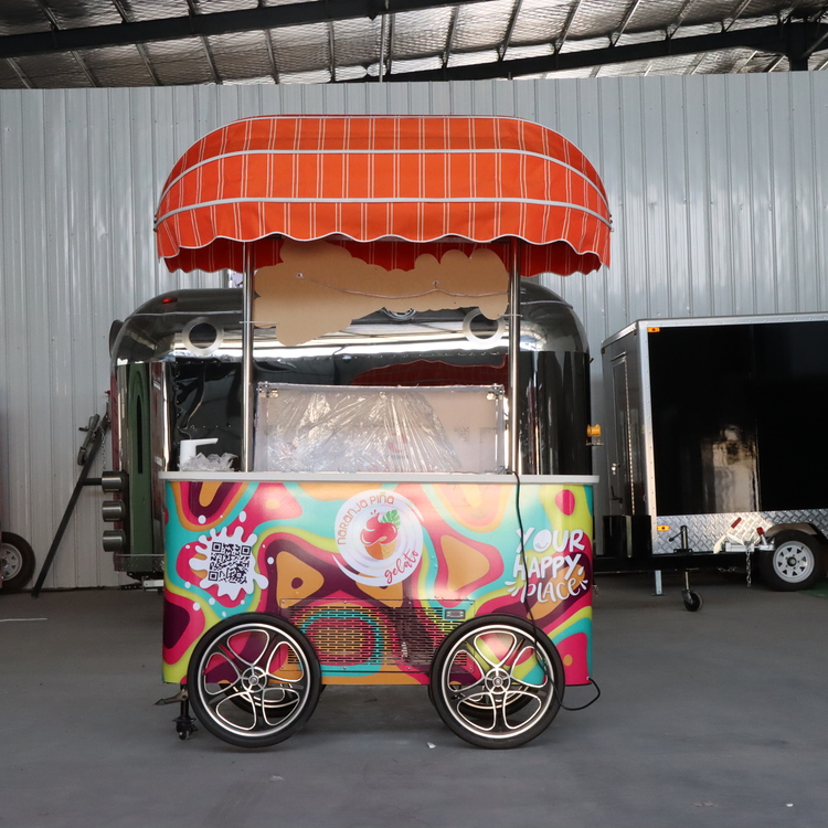 Cheap Ice Cream Push Cart with Freezer