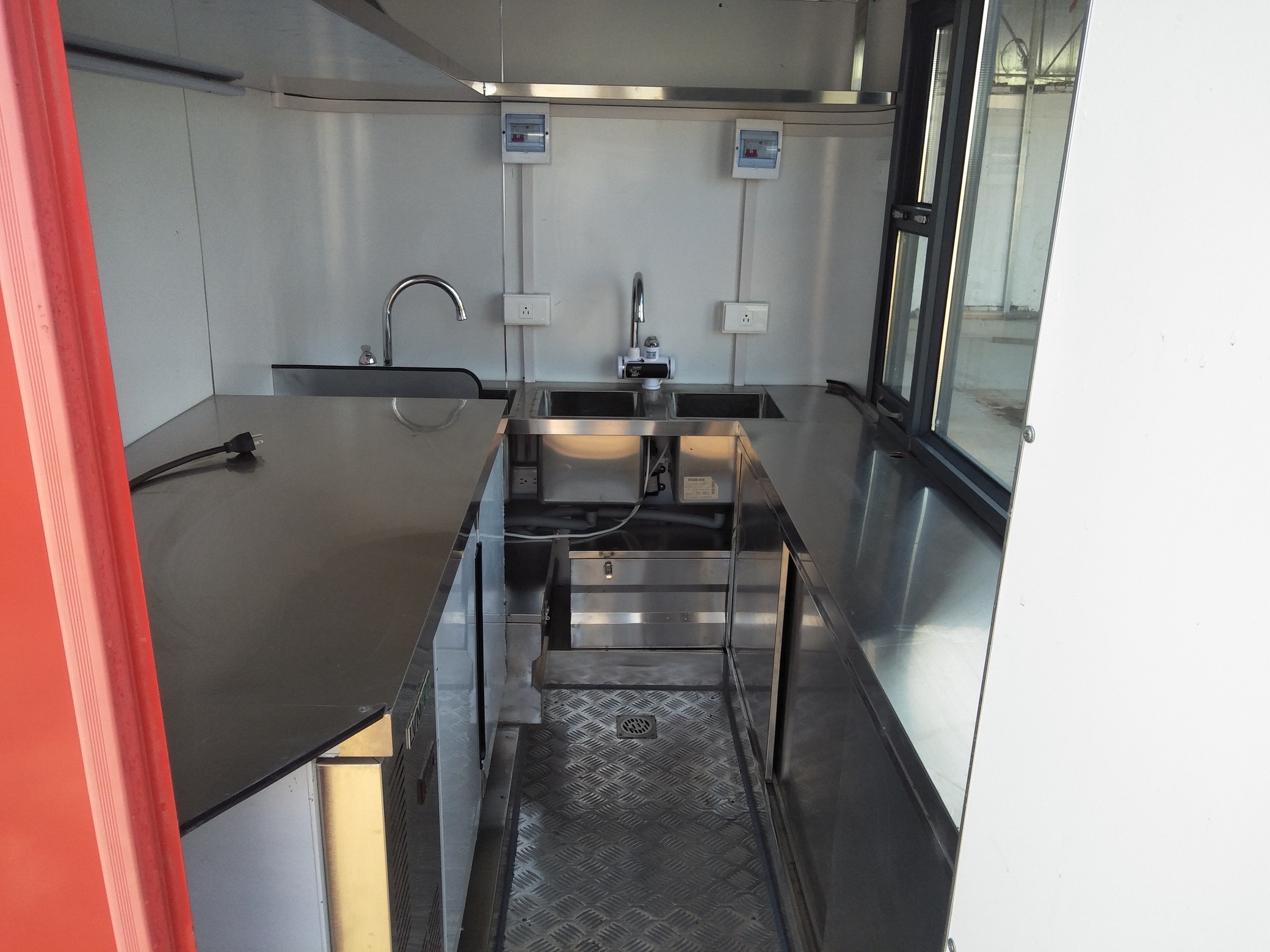 small waffle trailer interior