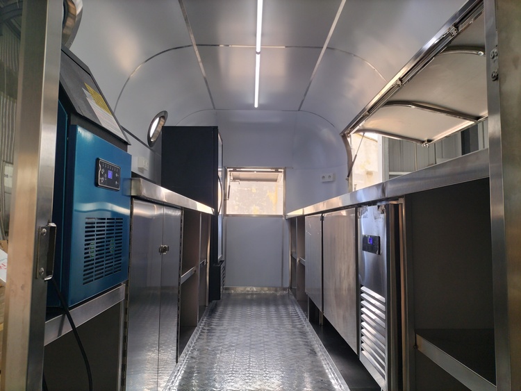 fully equipped airstream bar trailer interior