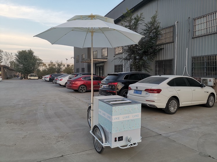 vintage ice cream bike with a freezer