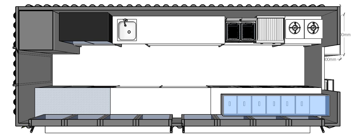 fully equipped container restaurant design