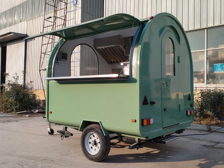 Small Green Food Trailer for Sale